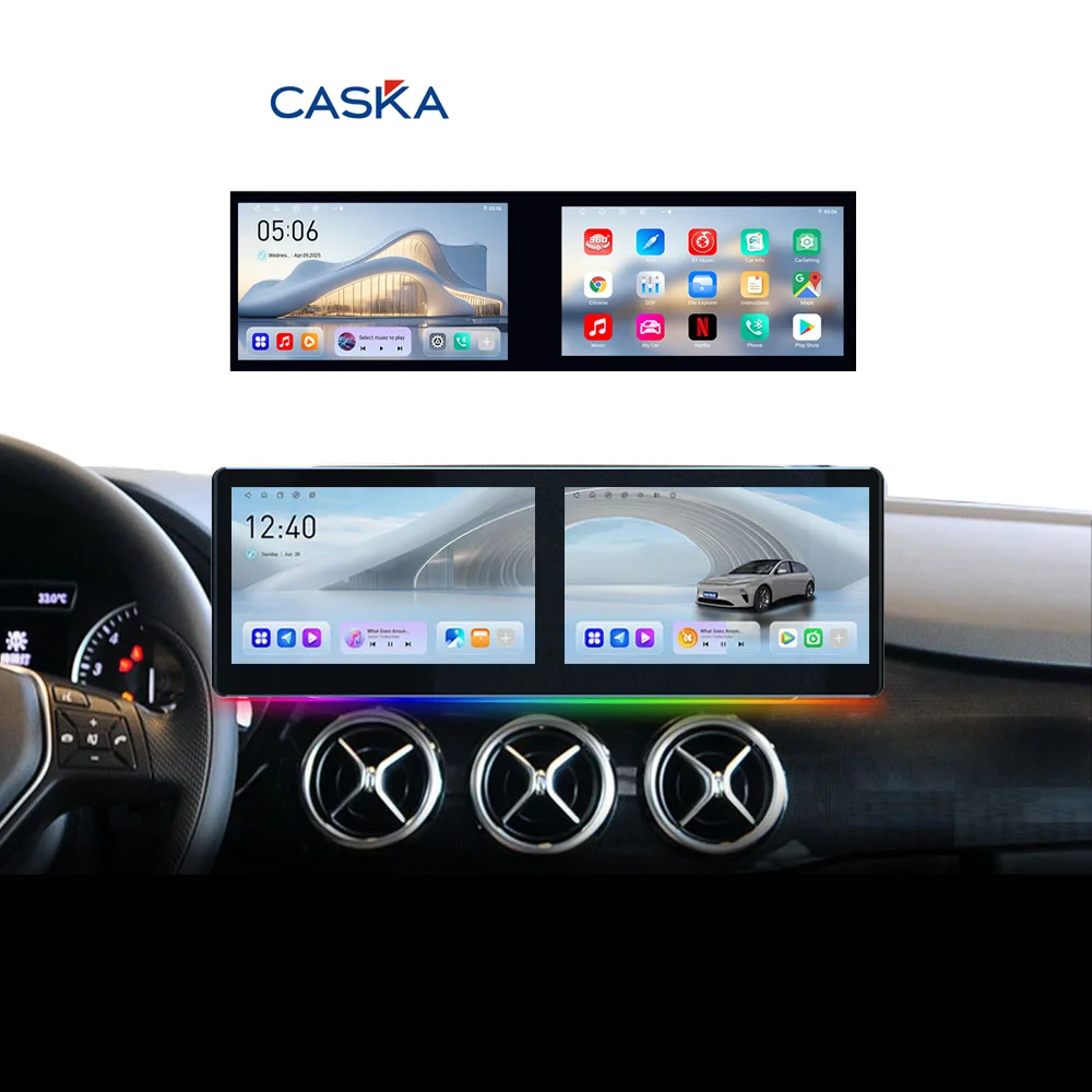 21.6 Inch Universal Dual Screen Android Car Radio For Player With Navigation GPS CarPlay Android Auto Reversing Aid