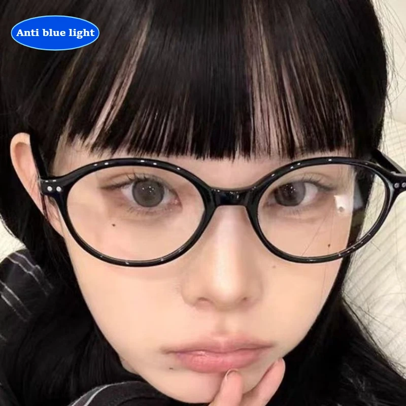 Anti Blue Light Glasses Women Men Vintage Round Glasses Fashion Small Oval Retro Blue Light Blocking Eyeglasses Trendy Eyewear