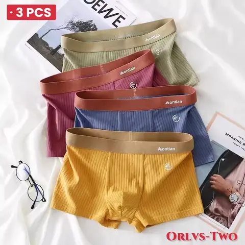 3 PCS 복서 반바지 남자 속옷 남성 코튼 섹시한 속옷 편안한 통기성 팬티 청소년 스포츠 Boxershorts M-3XL