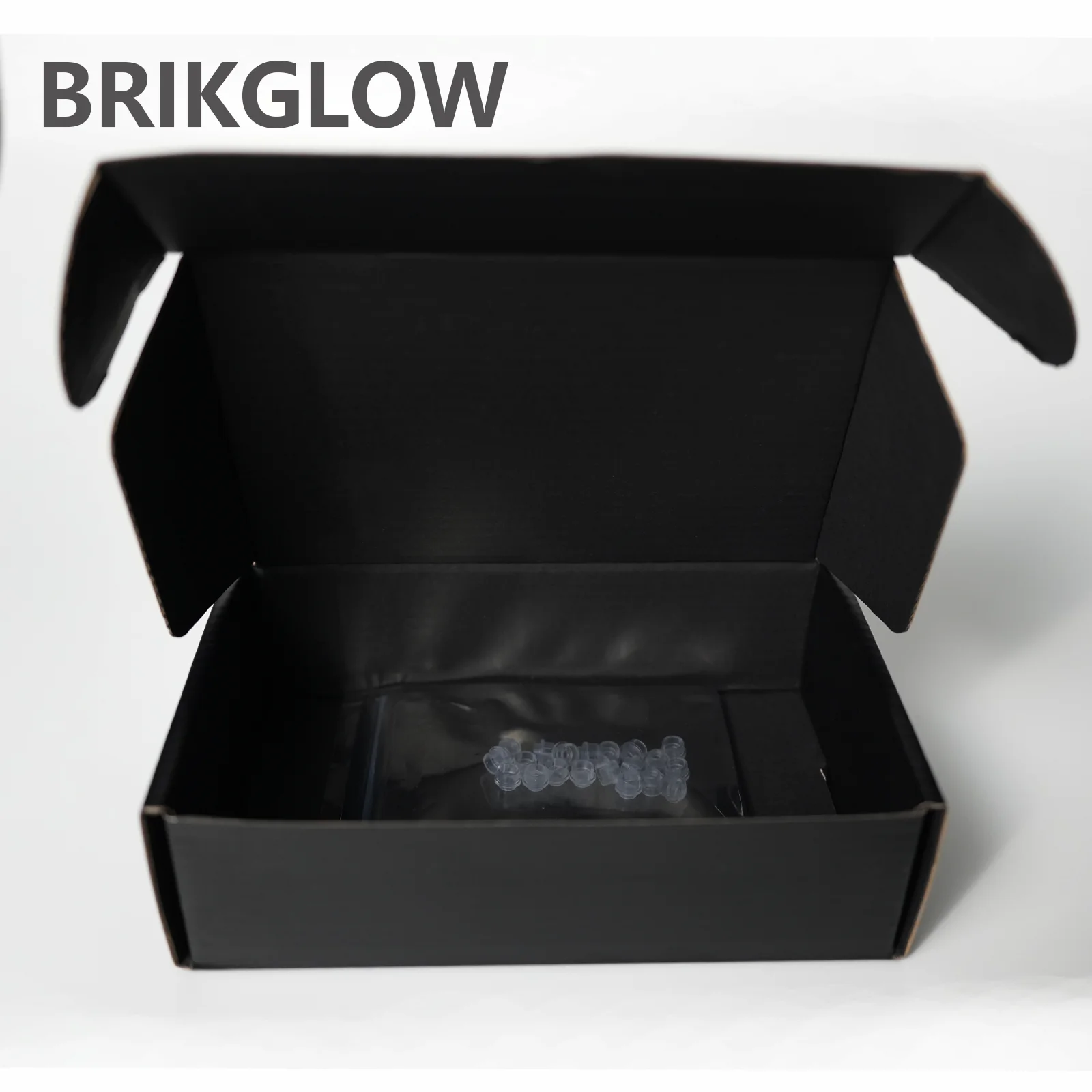 BRIKGLOW 20 stuks holle transparante ronde bouwsteen kleine accessoires (met inkepingen)