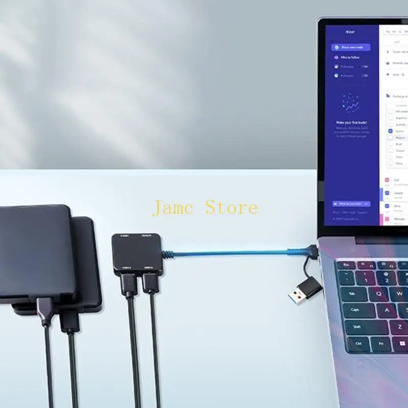 LX0B USB SPLITTER CABLE ADAPTER USB C/USB ذكر إلى 2xUSB2.0+1XUSB3.0+1XTYPE C كابل #5