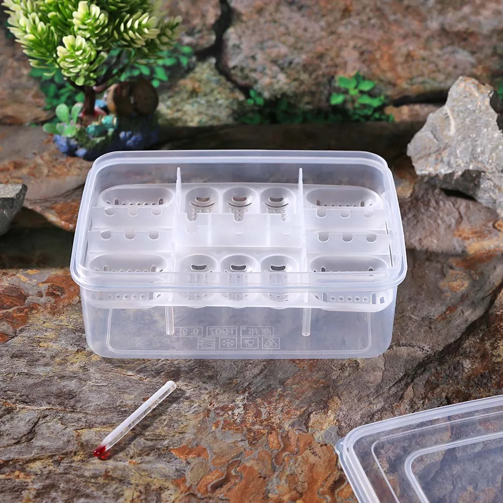 16 Grids Reptiles Lizard Snake Egg Incubator Tray Hatcher Plastic Breeding Case