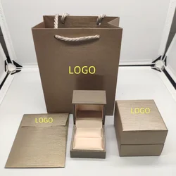 1 Set High Quality Luxury Brand Leather Jewellery Packaging Box Wholesale Ring Pendant Necklace Jewelry Gift Storage Case