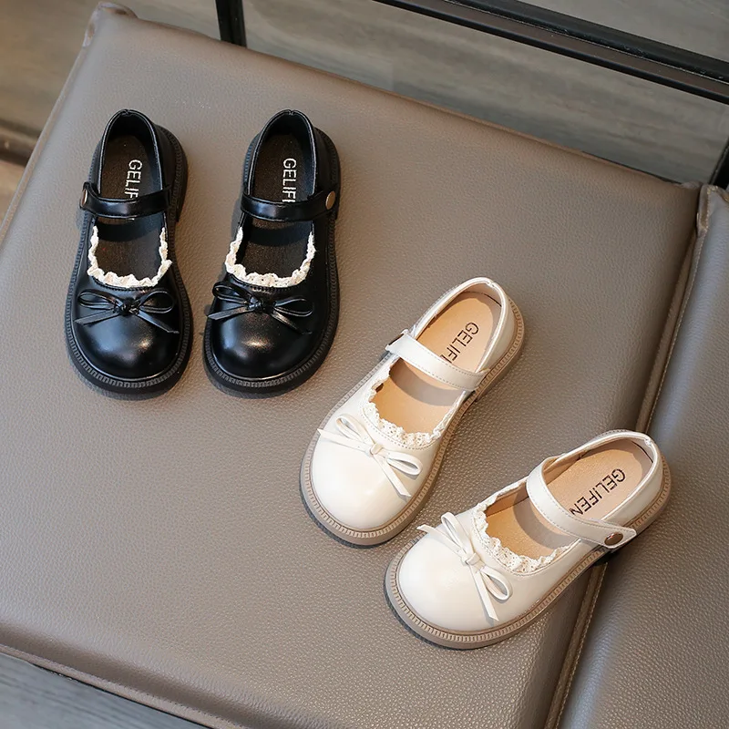 

Girl Princess Shoes 2025 Korean Version of Autumn New Children Foreign Style Soft Soles in Small Children Bow Single Shoes