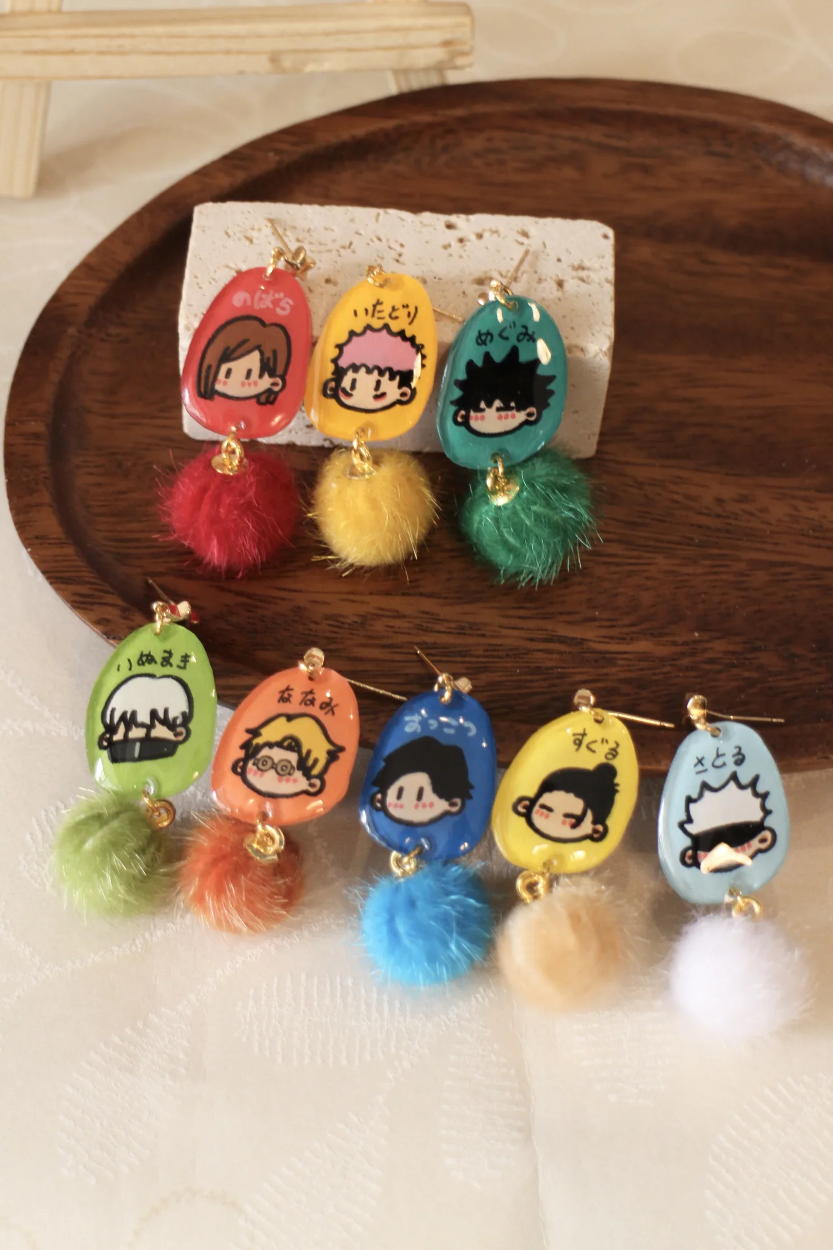 Anime Jujutsu Kaisen Itadori Yuji Satoru Gojo Cosplay Earring Cartoon Ear Stud Eardrop Ears Needle Earbob Ornament Xmas Gift