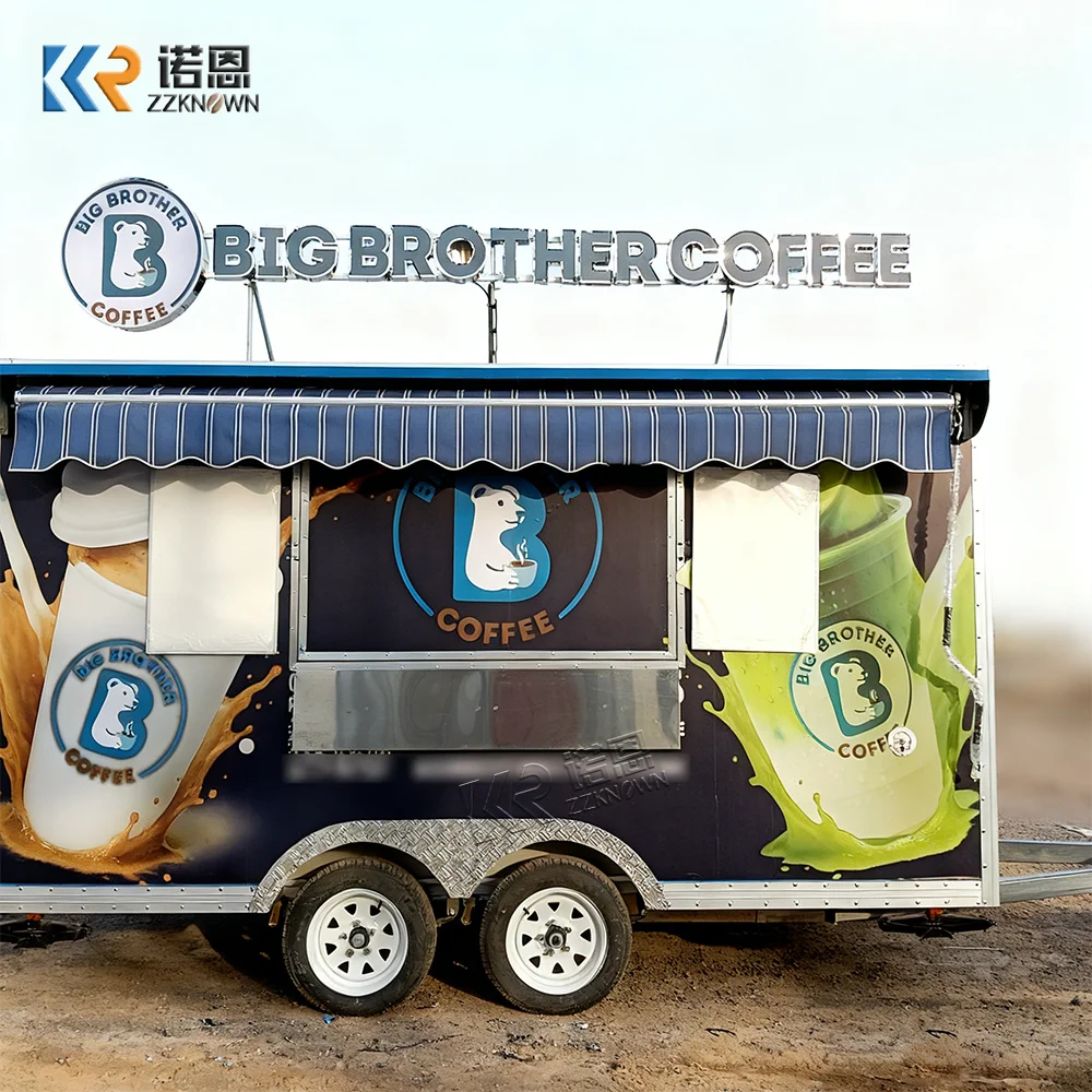 

Coffee Truck Mobile Snack Application Commercial Service Window Food Truck Hot Dog Vending Cart Juice Concession Trailer