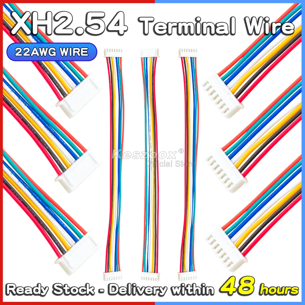 

【22AWG Wire】Keszoox JST XH2.54 XH 2.54mm Wire Cable Connector 7P 10/20/30/35/40/50/15/25/35cm Length Male Female Socket Terminal