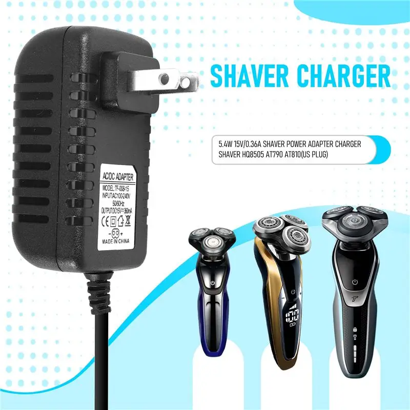 M04K 5.4W 15V/0.36A Shaver Power Adapter For Shaver HQ8505 AT790 AT810(US Plug)