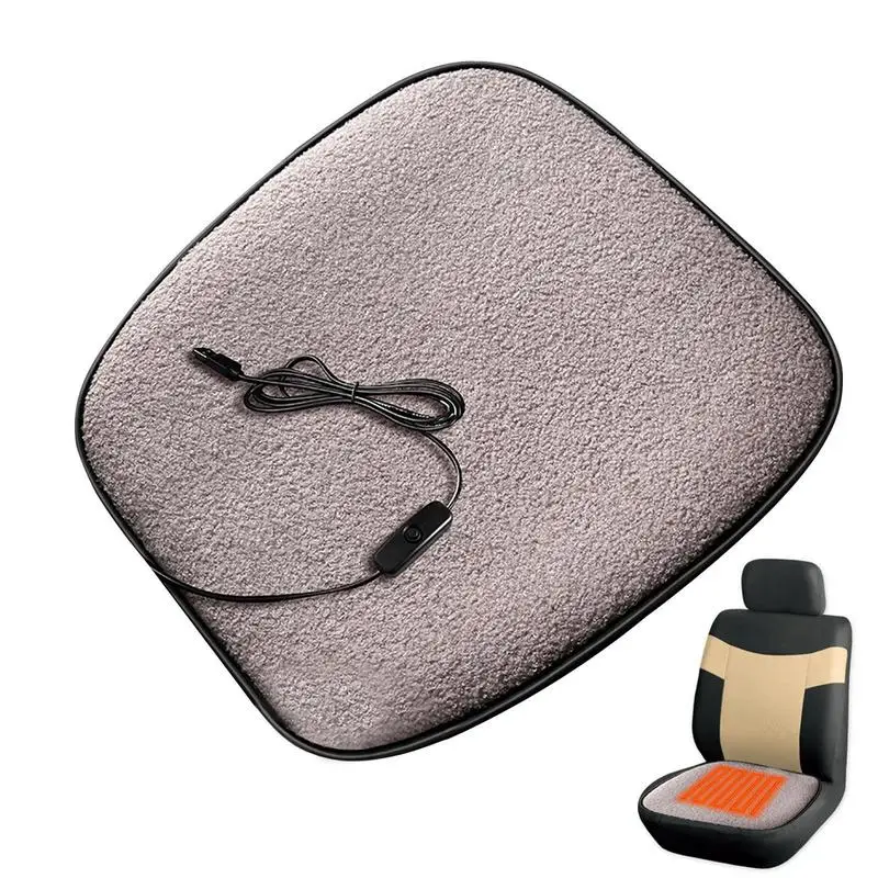 

Car Heated Seat Cushion USB Heated Seat Cover Winter Lambswool Heating Warm Car Seat Cushion 5V 12W Thermostat Heating Cushion