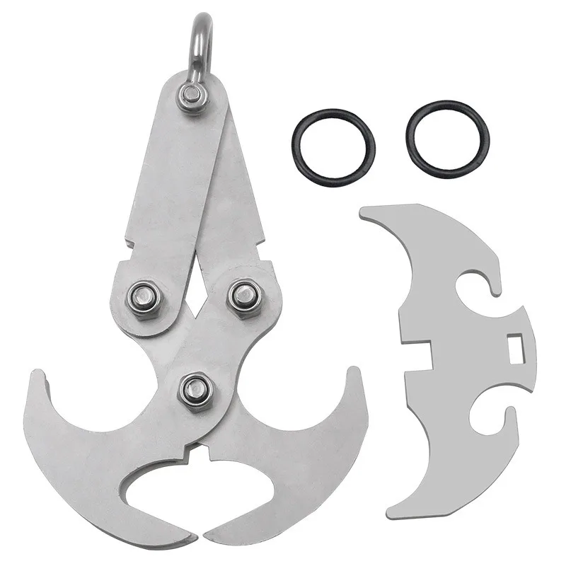 Stainless Steel Outdoor Climbing Hook Multifunctional Grappling Hook Survival Folding Escapement Hook Camping Edc Equipment Tool