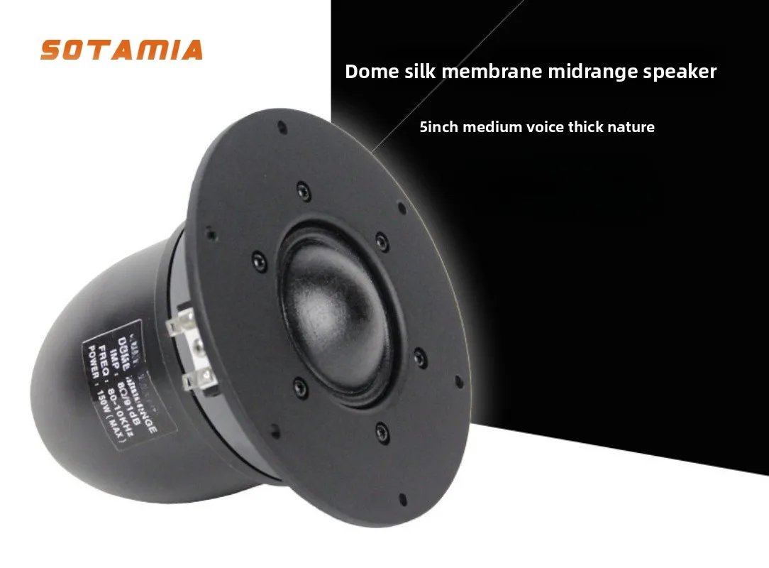 SOTAMIA 1PCS 5.25 Inch Dome Wire Film Midrange Speaker 8 Ohm 150 Watt Dome Wire Film DIY Bluetooth Speaker Bluetooth Sound Box