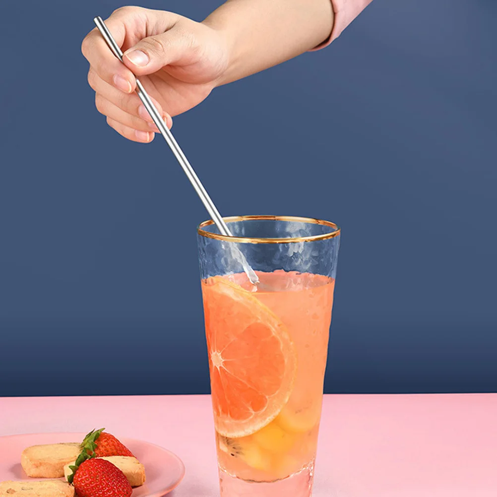 

4pcs Stainless Steel Stirring Spoon Long Handle Ice Tea Spoon For Tall Glasses Cocktail Cream Scoop Bar Kitchen Tool