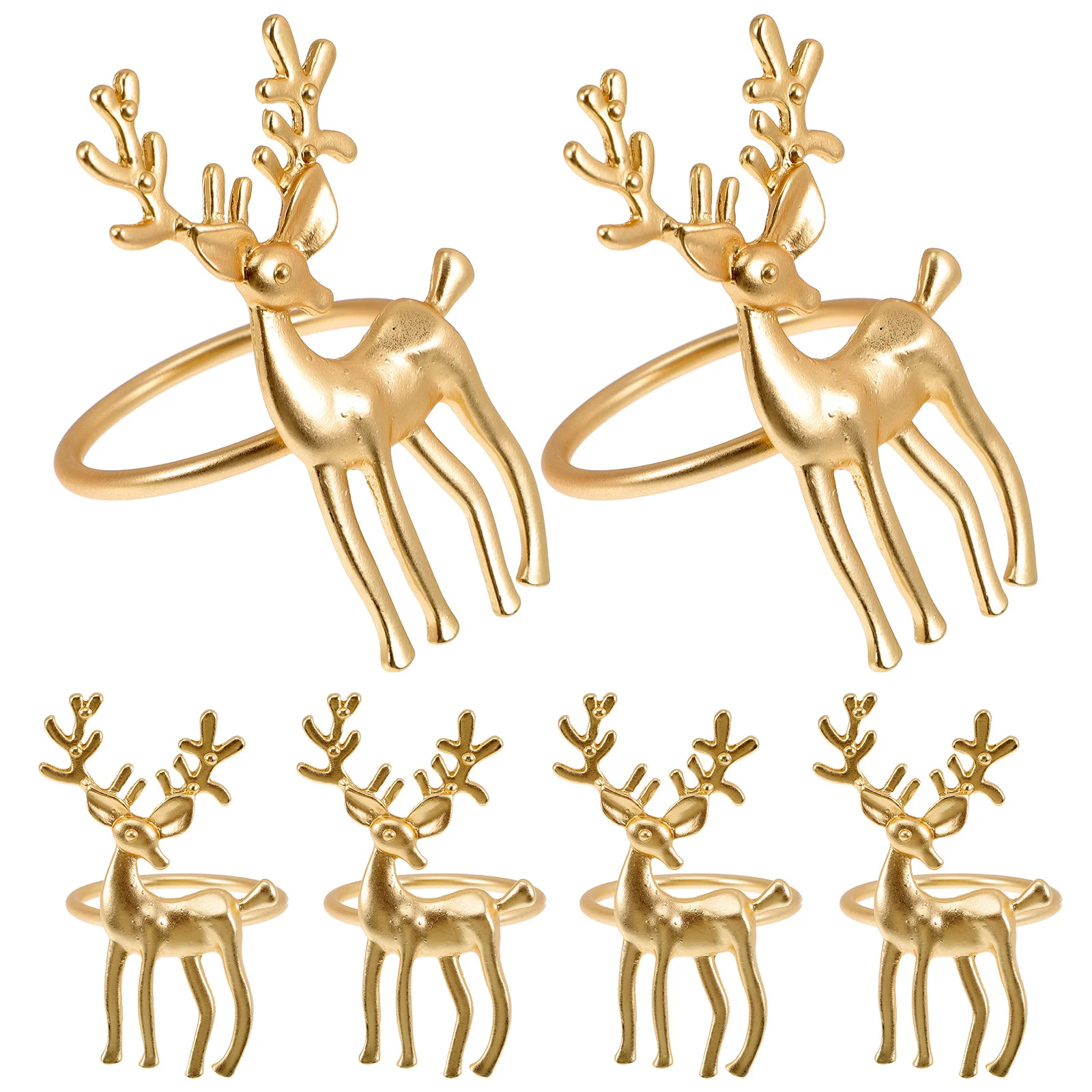 

6Pcs Exquisite Napkin Rings Practical Metal Dining Decors for Xmas Family Reunions Decorative Napkin Buckles Metal Dining Decors