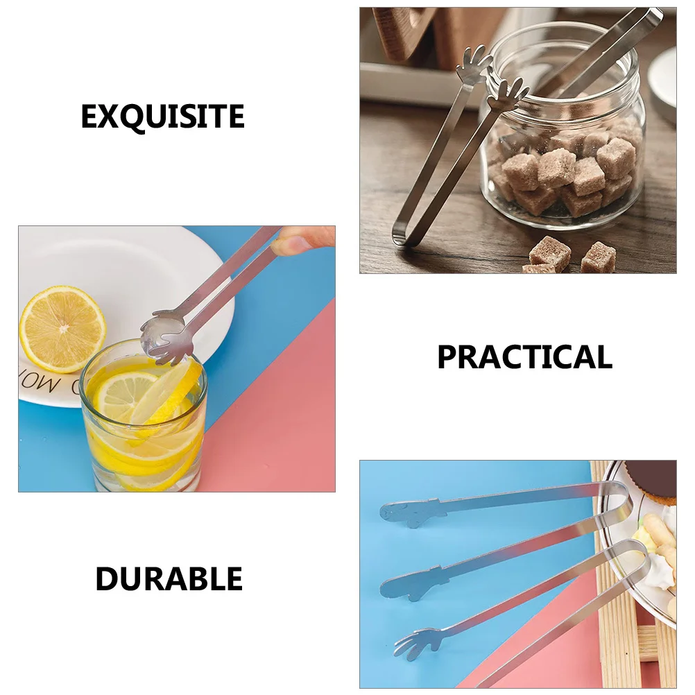 

5pcs Food Tongs Stainless Steel Anti-Scald Serving Tongs For Buffet Bbq Salad Cooking Heat-Resistant Kitchen Utensils