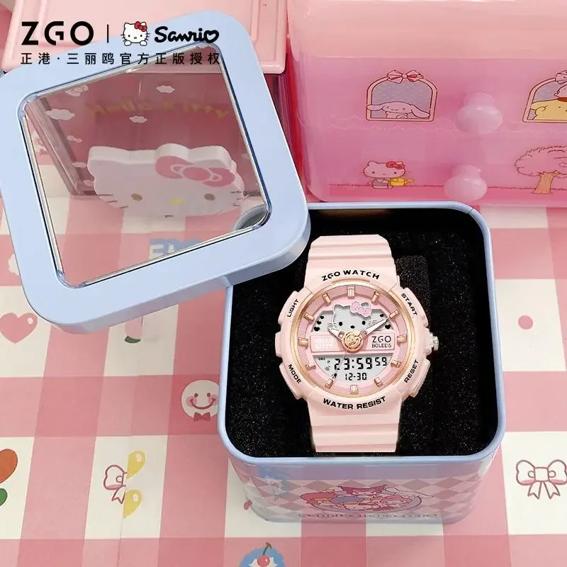 Sanrio Hello Kitty Waterproof Watch Ins Girls Luminous Electronic Watches Children's Birthday Gifts