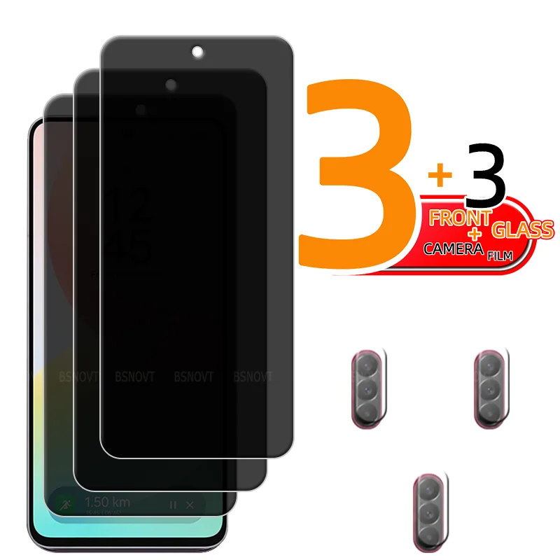 6-in-1 For Samsung M47 Glass Samsung M47 Tempered Glass Protective 9H Anti-Spy Privacy Screen Protector for Samsung Galaxy M47