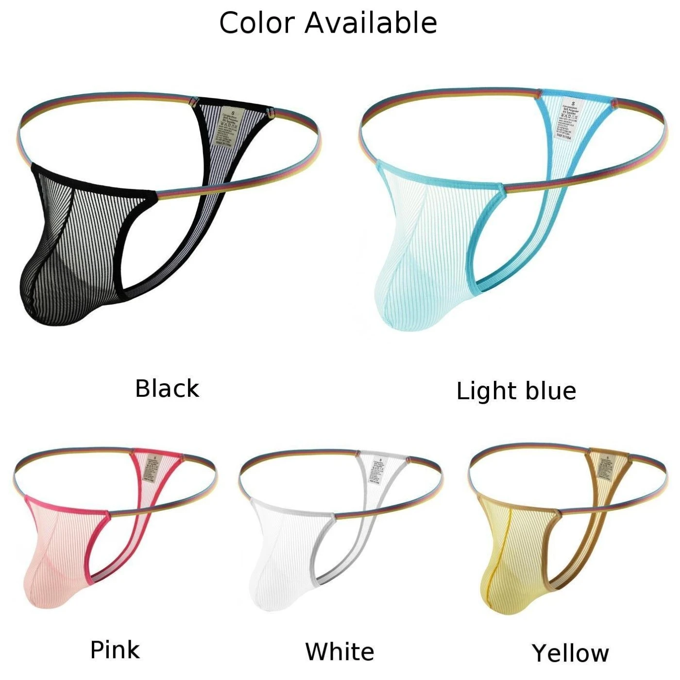 2023 Men Sexy G Strings Cueca See Through Brief Breathable Gay Peni Pouch Underwear Underpant Summer Mesh Panties Thong T-Back