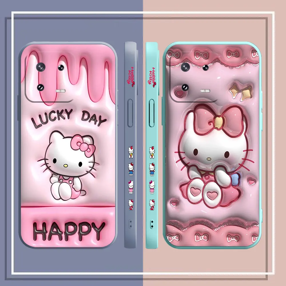 Pink 3D StereoHello K-Kitty Phone Case For Xiaomi 13 13T 12 12T 11 11T 10 10S 10i 9 9SE 8 CC9 5G Pro Ultra Lite Case Funda Shell