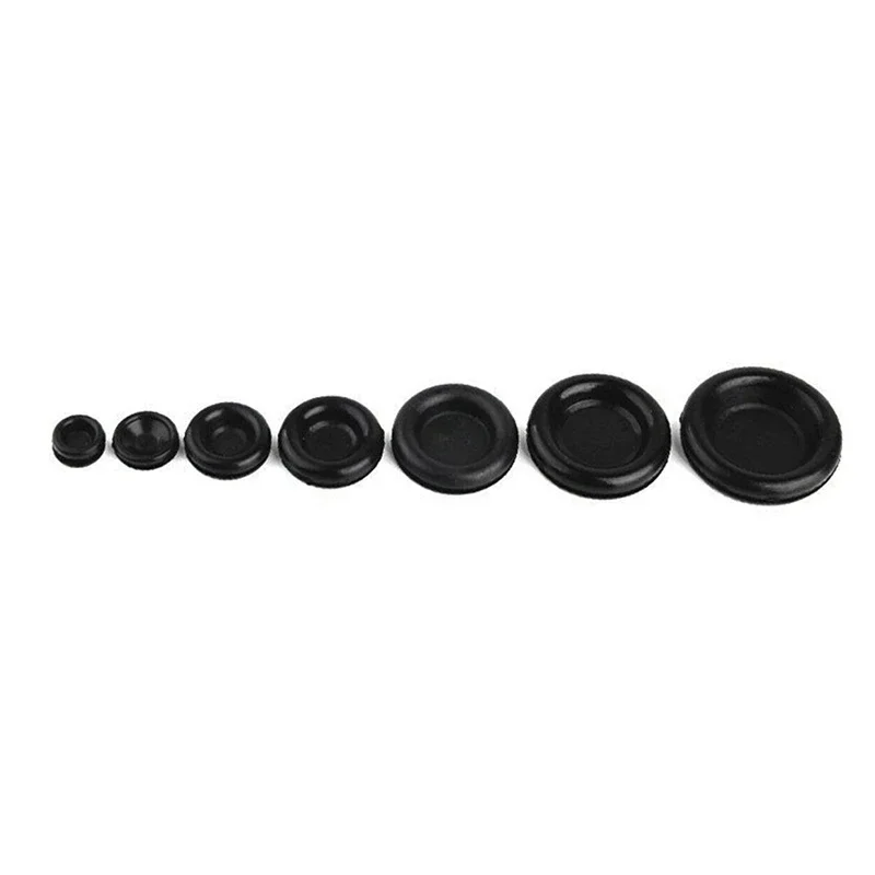 200pcs/set Black Rubber Car Grommet Assortment Sheet Metal Auto Body Cable Wire Firewall Hole Plug Electrical Wire Gasket Kit