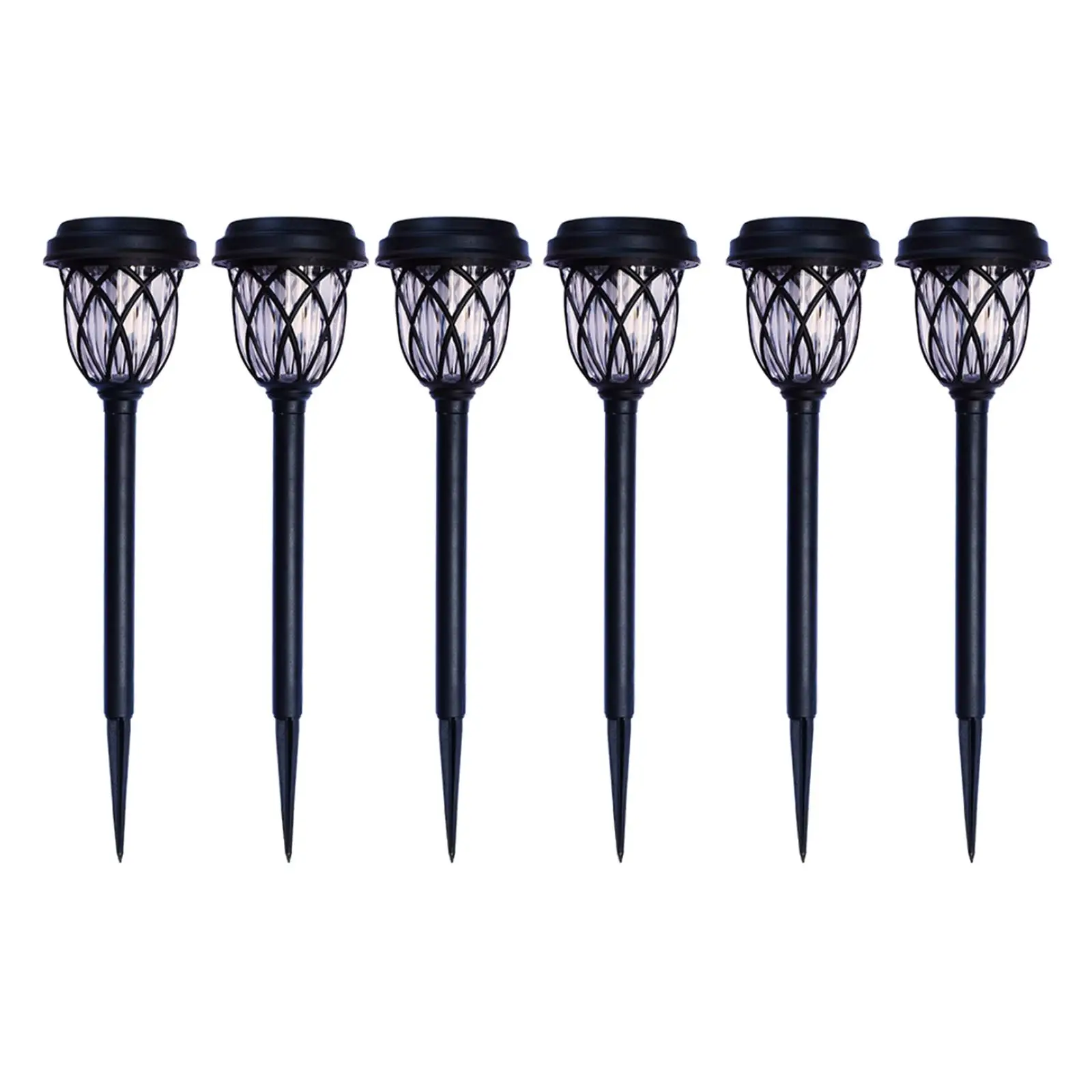 6Pack Garden Stainless Steel LED Solar Lights Landscape Path Lighting Lamps
