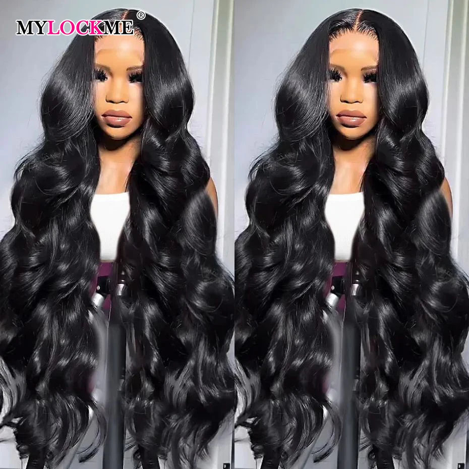 Body Wave Lace Front Human Hair Wig 32 34Inch 13x6 Lace Frontal Wigs Brazilian 4x4 Transparent Lace Closure Wigs Pre Plucked