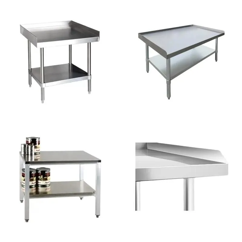 Custom Stainless Steel Kitchen Dining Table 304 316 Grade Metal Bending Crafted Elegant Tabletop