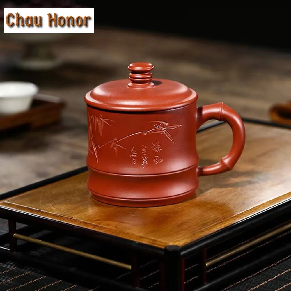 

340ml Chinese Yixing Large Capacity Purple Clay Teacup Famous Handmade Mug Raw Ore Dahongpao Mud Kettle High-end Zisha Tea Set