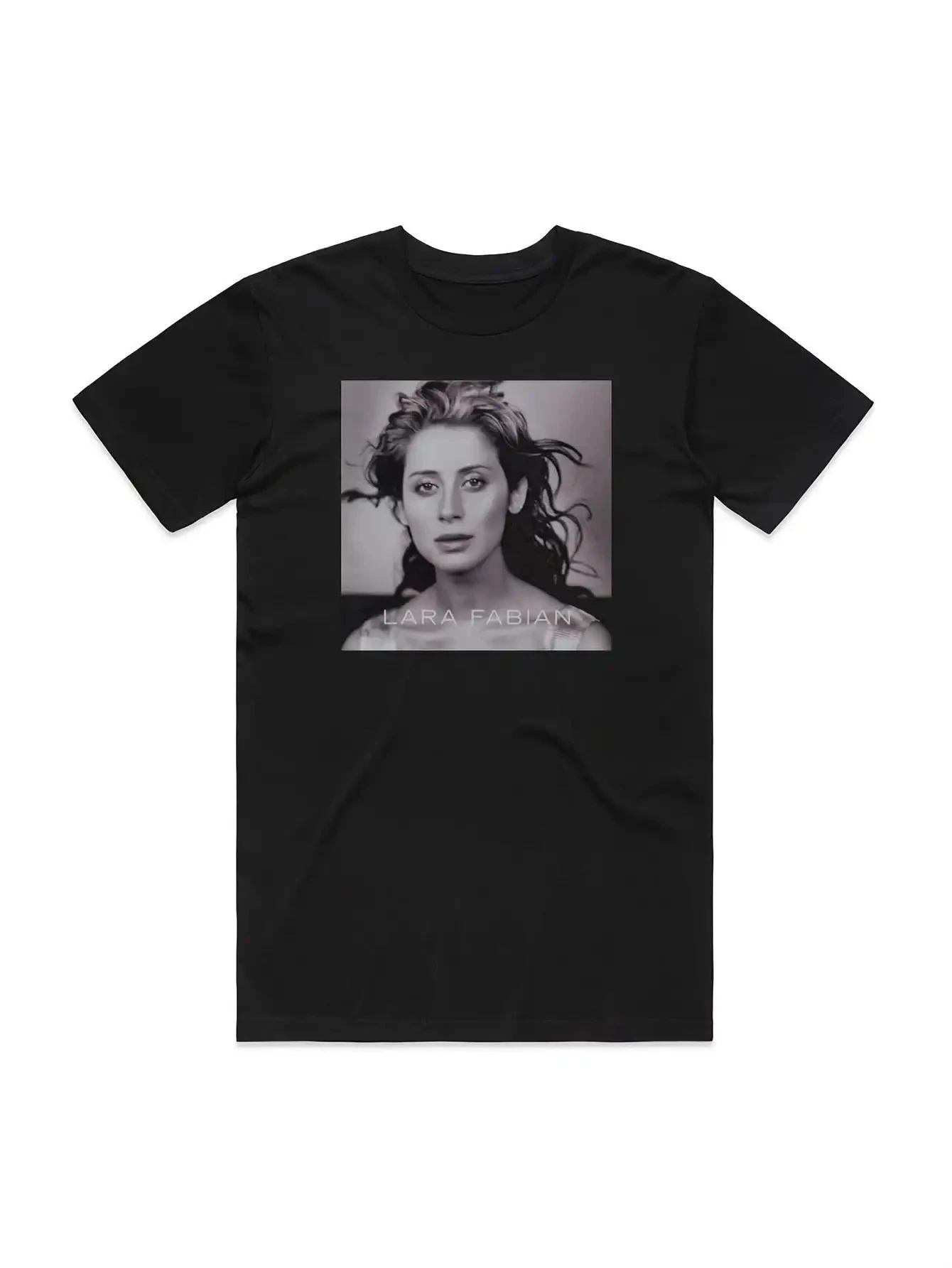 Men's Lala Fabian Album Cover T-Shirt - Vintage Portrait Signature Print Soft Lala Fabian Fan Concert Casual Wear