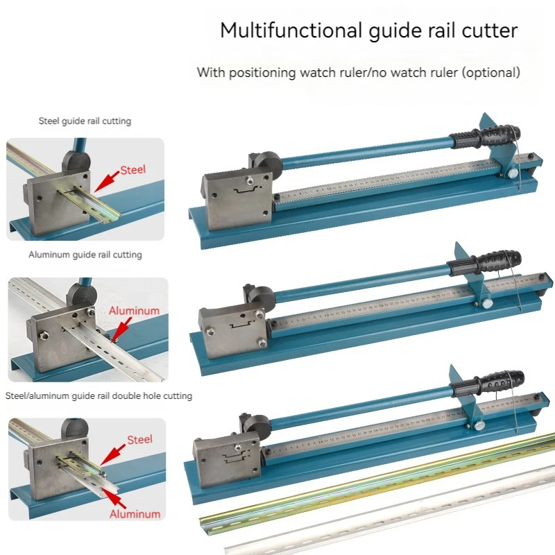 Multifuntional Din Rail Cutter DC-35 Double Hole Dual Purpose Iron/Aluminum Rail Cutting with Ruler Din Rail Cutting Tool