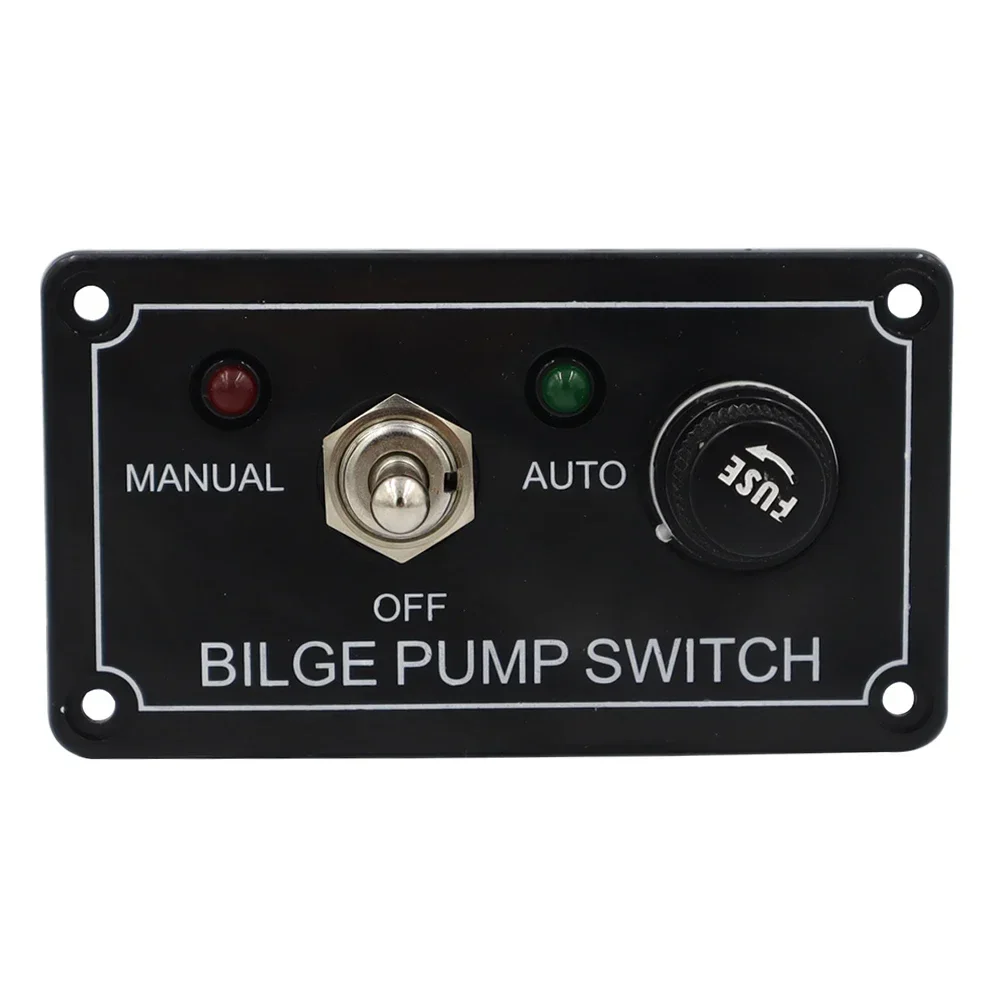 1pc 3-Way Marine Bilge Pump Switch Panel DC 12V 3-Position Manual-off-auto Switch With Fuse For Boats RV Ships Yachts