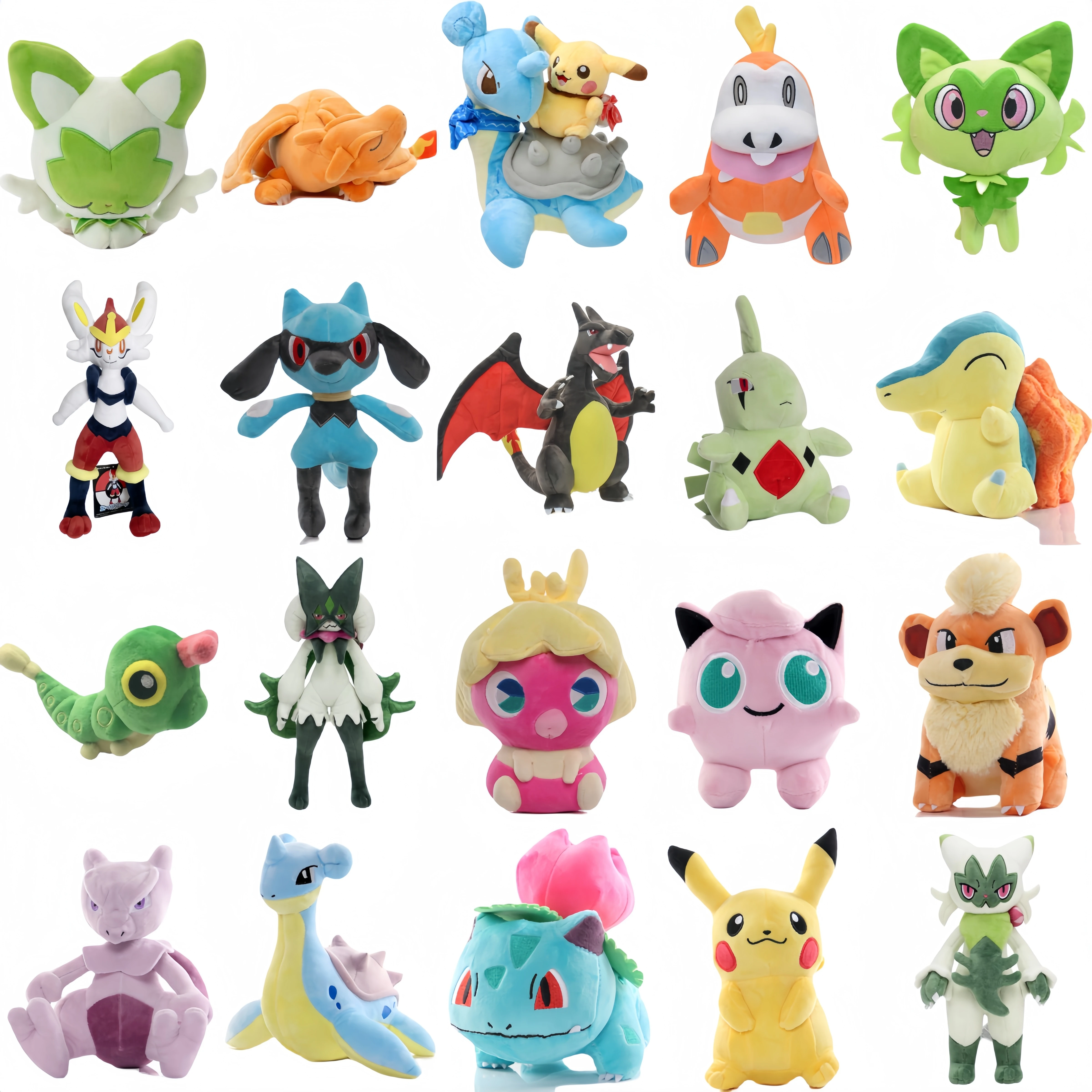 70 Styles Pokemon Plush Toy Quilava Gengar Pikachu Eevee Evolution Scorbunny Cinderace Sprigatito Lugia Doll Riolu Xmas Kid Gift