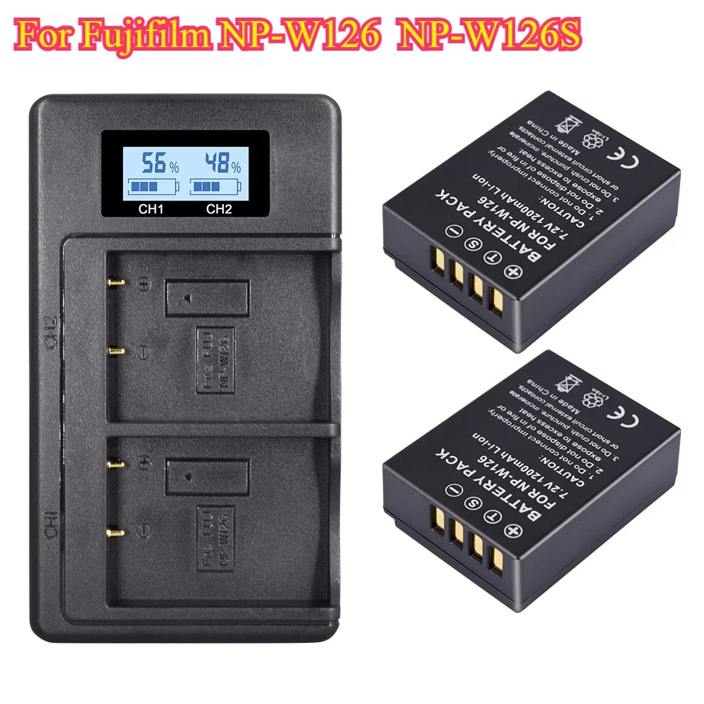 Battery charger set NP-W126S NP-W126 Battery For Fujifilm Fuji X100F X-PRO1 X-PRO2 X-A1/A2/A3/A10 X-E1 X-E2 X-E2S X-E3 X-M1