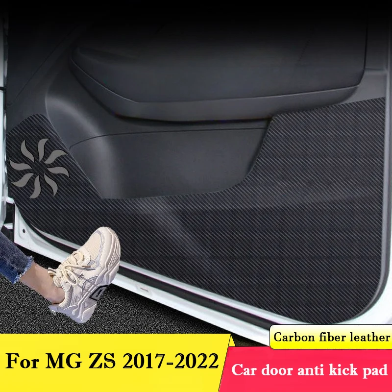 

For MG ZS 2017-2022 Car Door Anti Kick Pad Protection Sticker Glove Box Carbon Fiber Scratch Resistant Film Interior Accessories