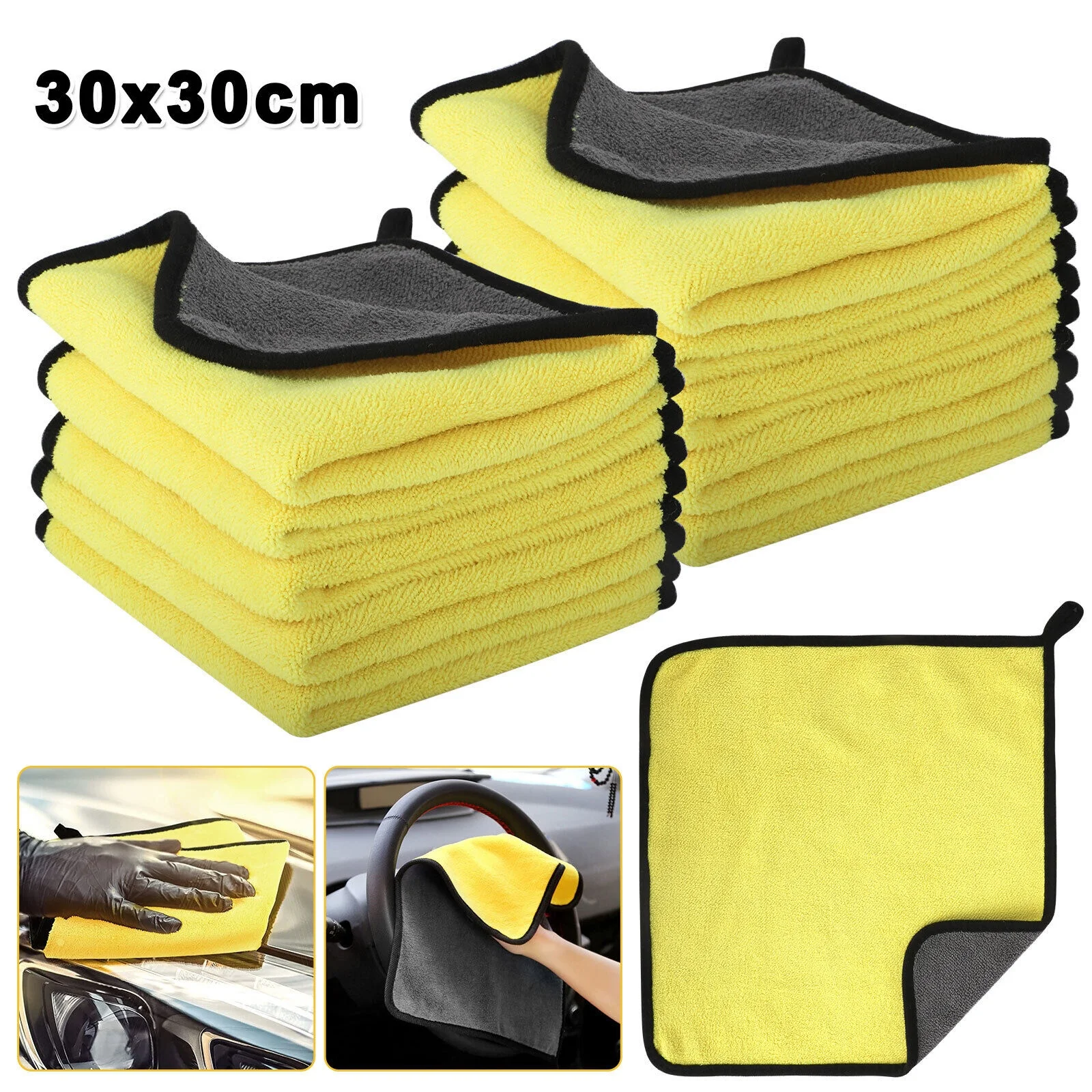 1pcs Microfiber Cleaning Cloth Rag Car Washing Polishing Detailing Towel Kitchen Dusting