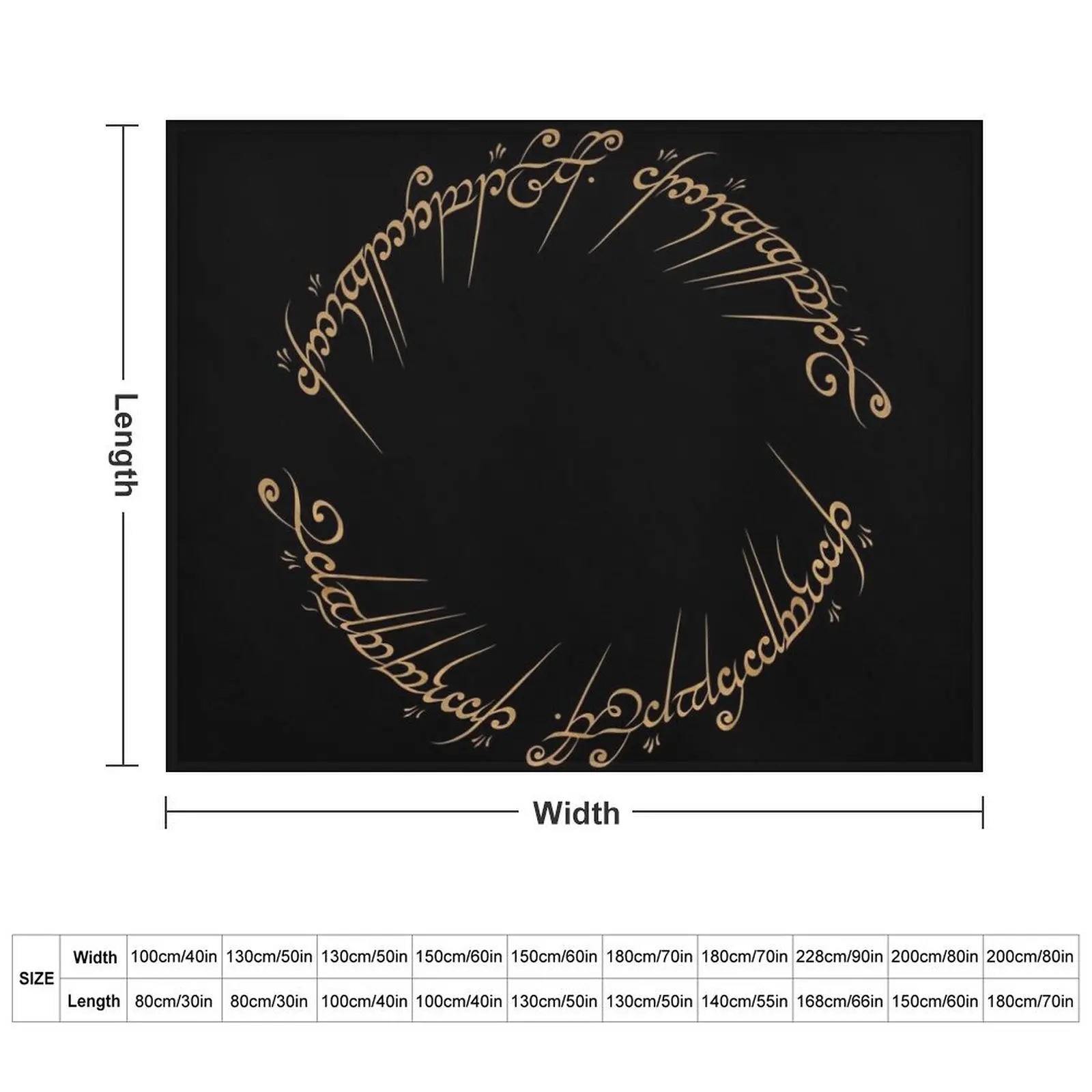 The One Ring Inscription Throw Blanket decorative warm winter Thermal Flannel Blankets