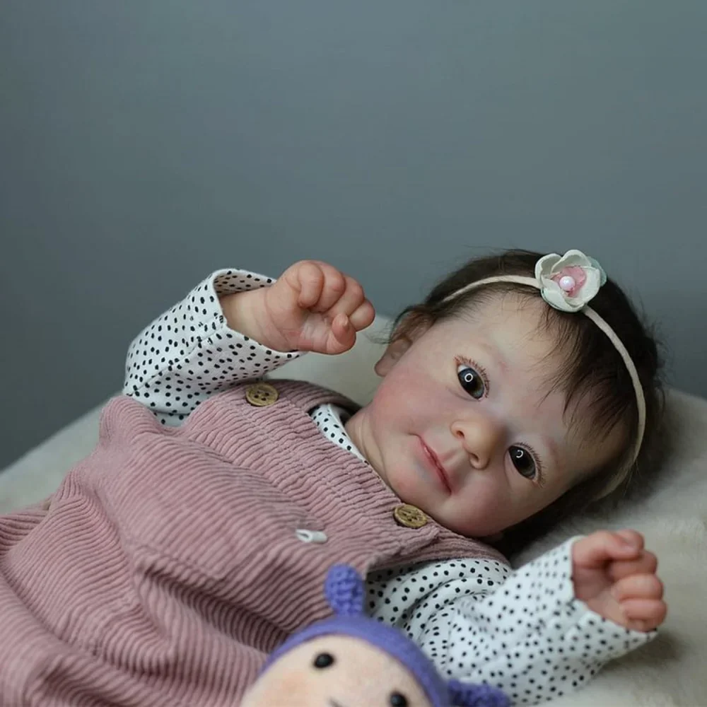 

49CM Full Body Silicone Vinyl Reborn Baby Doll Felicia Same as Picture Lifelike Soft Touch3D Skin Hand-Root Hair Visible