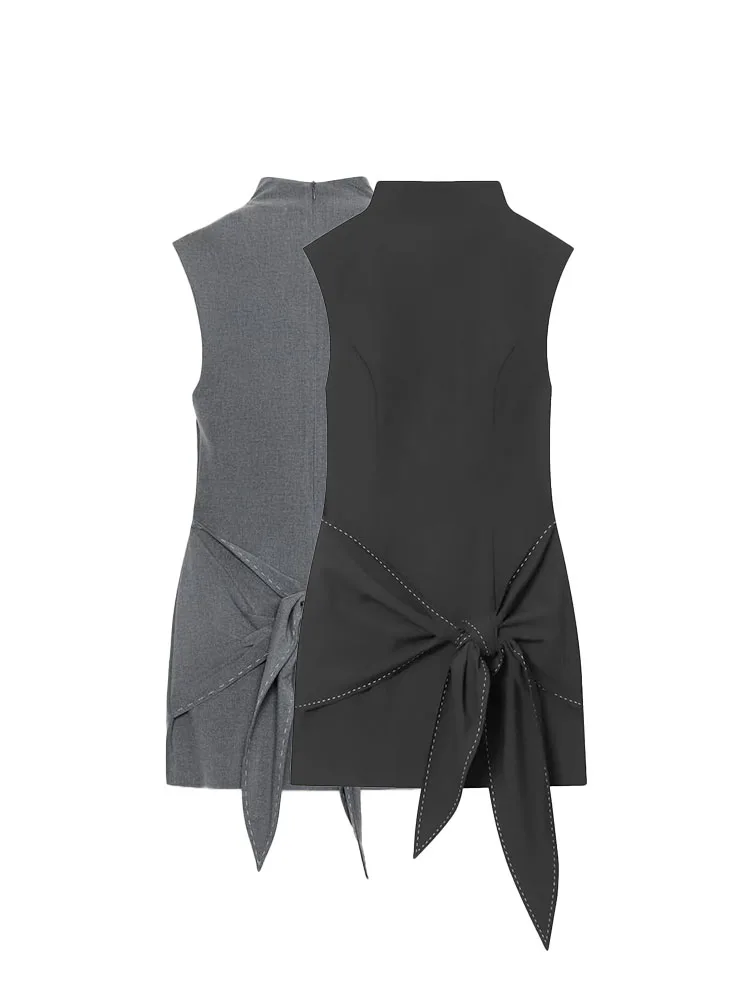 HH امرأة الربيع أزياء جولة الرقبة أكمام سليم صالح القوس الديكور فستان قصير أنثى عارضة الأميرة نمط حزب اللباس #2