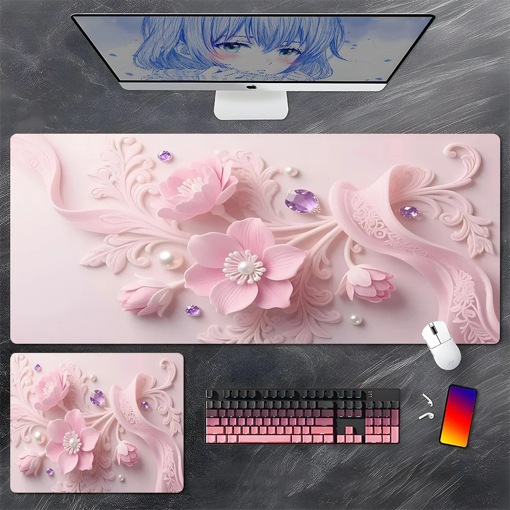 Anime cartoon character mouse pad - 2D keyboard pad - Beautiful girl, smooth surface desk organizers and trays tapis de souris