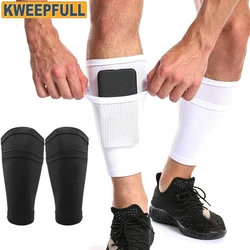 Protège-tibia de football avec poche, manchon de mollet de compression de football, coussin de maintien de tibia, support de performance de jambe, 1 paire