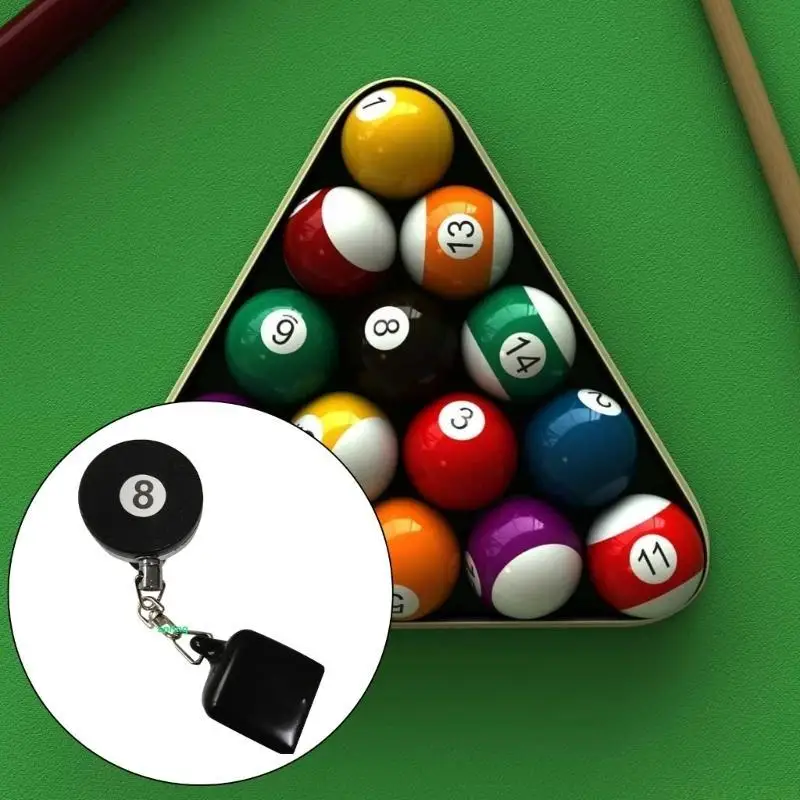 M5TC Portable Billiards Snooker Pool Cue Chalk Holder Retractable Drawing Belt Clip