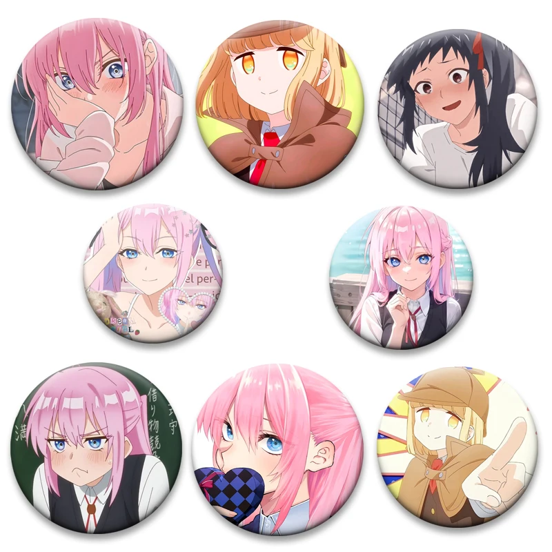 Anime Kawaii Dake Ja Nai Shikimori San Pins Cute Cartoon Girl Badge Handmade Tinplate Brooches for Backpack Accessorys Gifts
