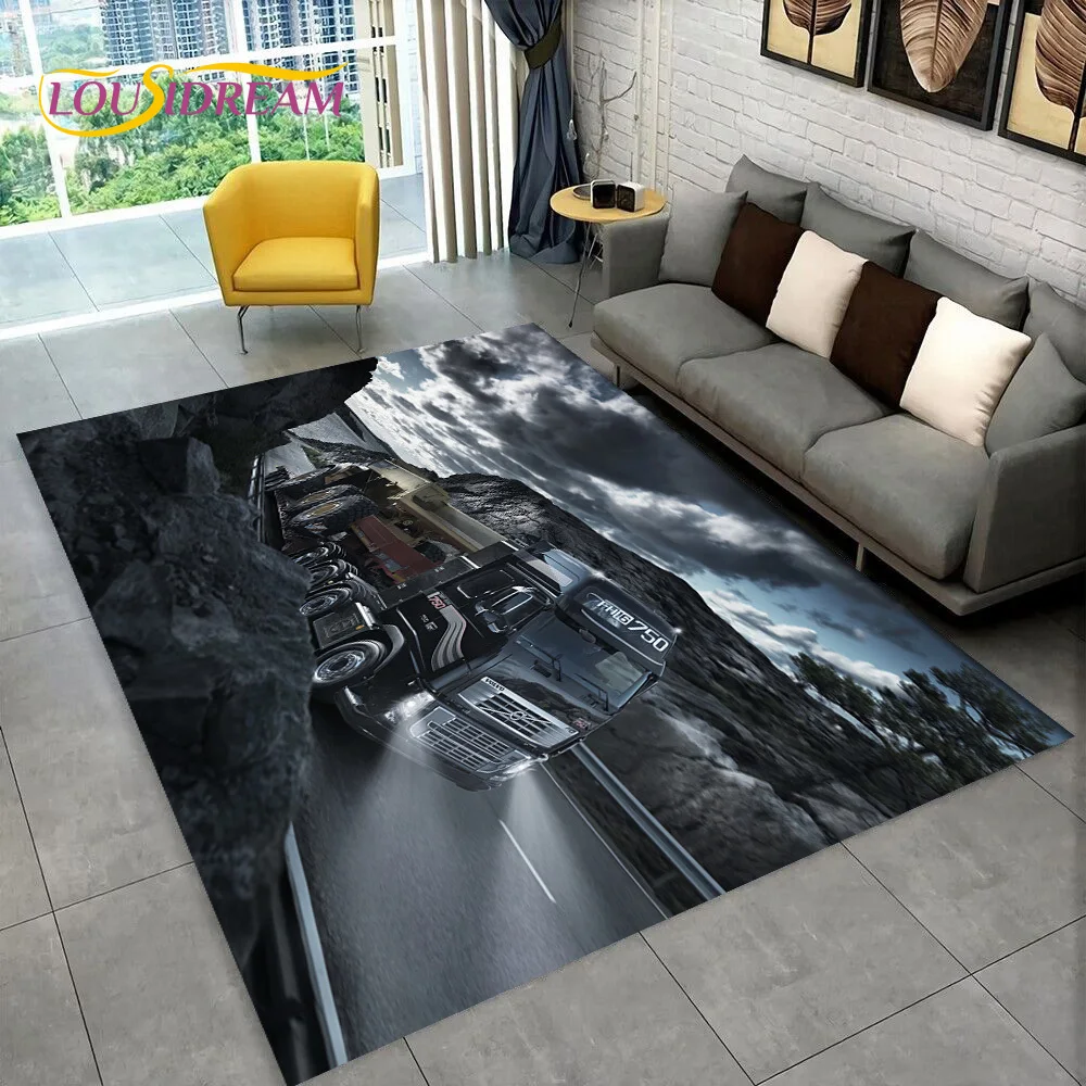 3d volvo lkw lkw teppich teppich für wohnzimmer schlafzimmer wohnkultur, boden matte rutsch feste dekoration für sofa fuß matte motorrad kind