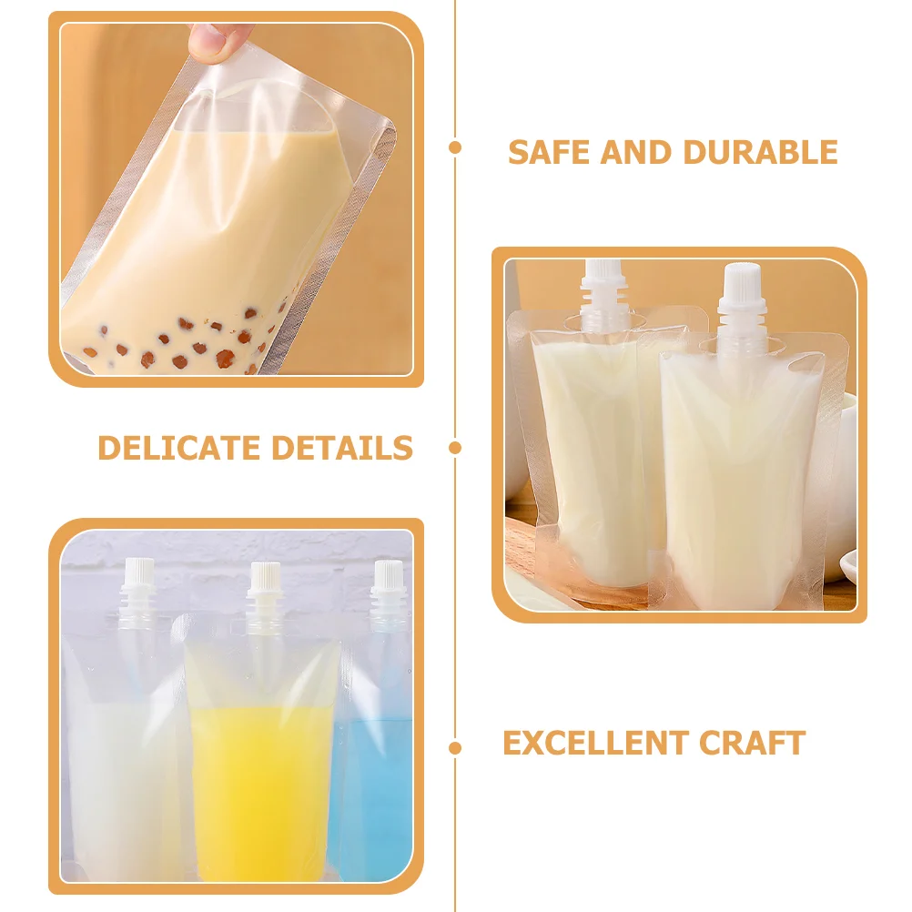 Drinks Self-supporting Nozzle Bag Travel Water Bottle Portable Juice Pouches Smoothie Clear