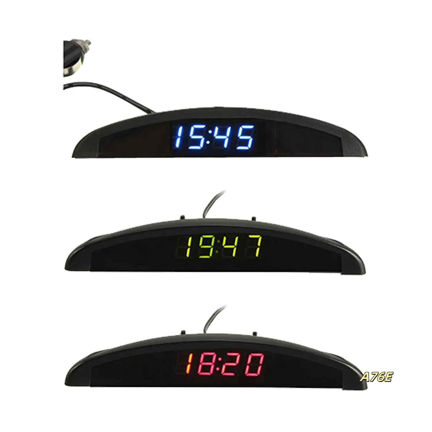 

3-In-1 Car 12V Digital LED Voltmeter Voltage Temperature Watch Thermometer