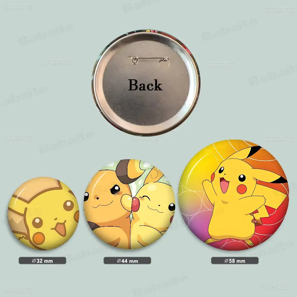 Cute P-Pokemon P-Pikachu Creative Tinplate Soft Button Pins Animal Icon Brooch Lapel Backpack Badge Accessories Pin