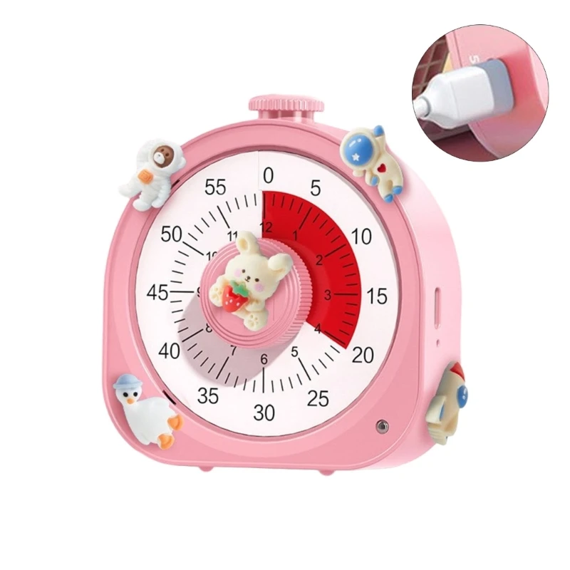 Kitchen Timer 12H/60 Minutes Visual Timer Mechanical Time Management Tool Kids A0KF