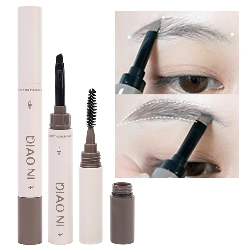 1PC Blade Angled Thin Eyebrow Dyeing Cream Pencil 3 Colors Natural Waterproof Eyebrow Enhancer Cream with Brush Makeup Cosmetics