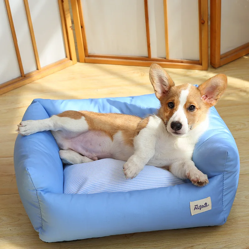 High-grade 100% Cotton Dog Beds Pet Kennel Non-stick Hair Small Medium Dogs House Cat Dog Blanket High Density PP Fiber Filler