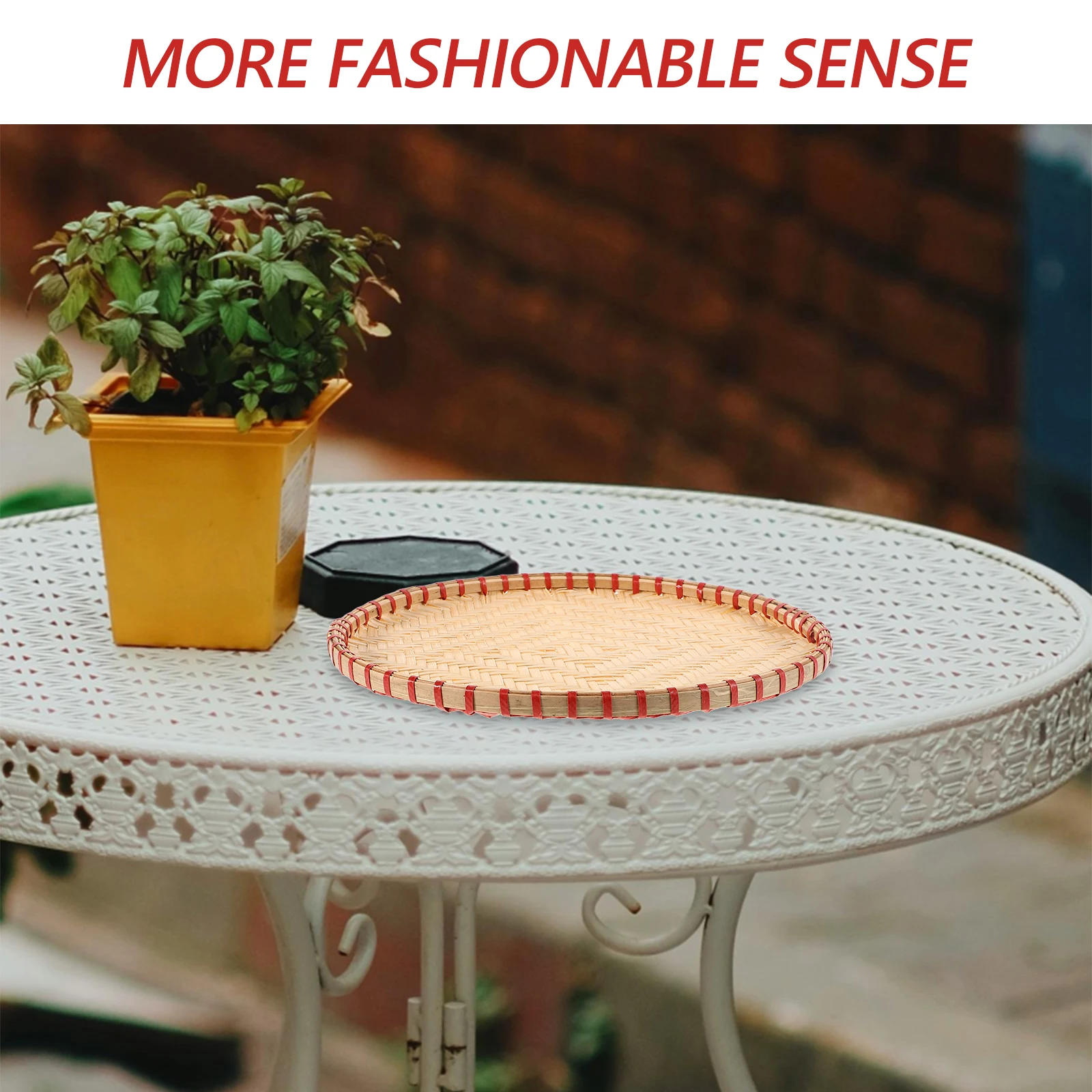 

3 Pcs Basket Bamboo Storage Weaving Products Tray Decorate Fruit Brown Woven Drying
