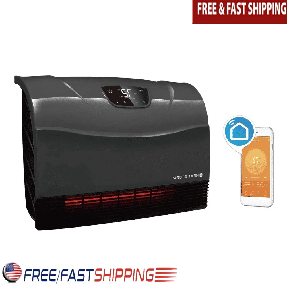 

Электрический интеллектуальный обогреватель 1500 Вт, управление Wi-Fi, безопасный сенсорный, энергоэффективный, для использования в помещении, защита от опрокидывания, светодиодный дисплей, 400 кв. футов